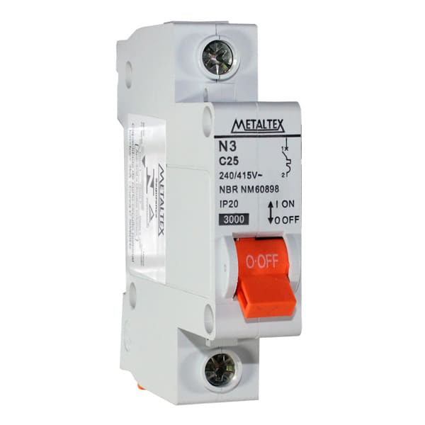 MINI DISJUNTOR 3P 3KA 25A TRIFASICO CURVA C JNG