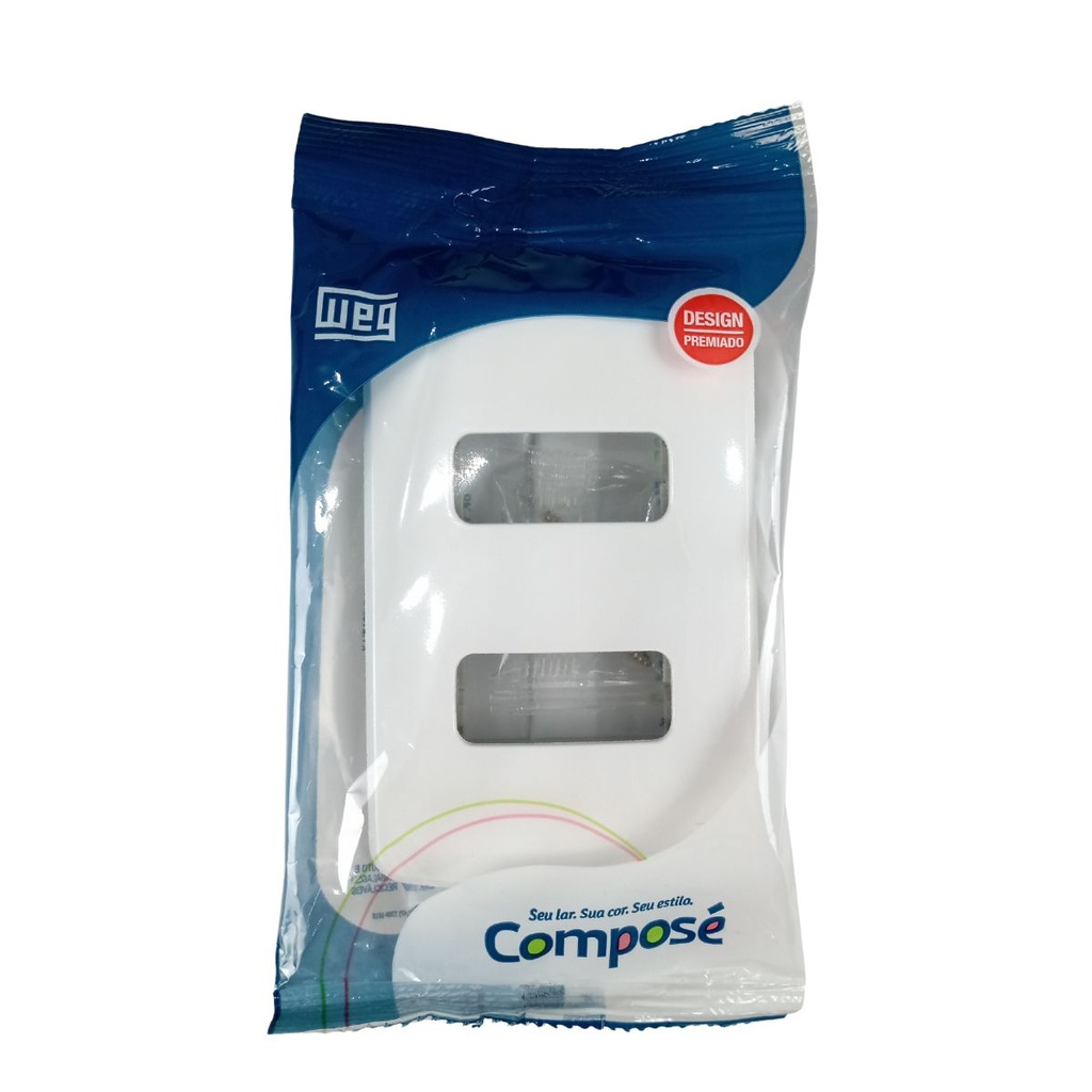 PLACA + SUPORTE 4X2 BRANCO 1 POSICOES COMPOSE WEG
