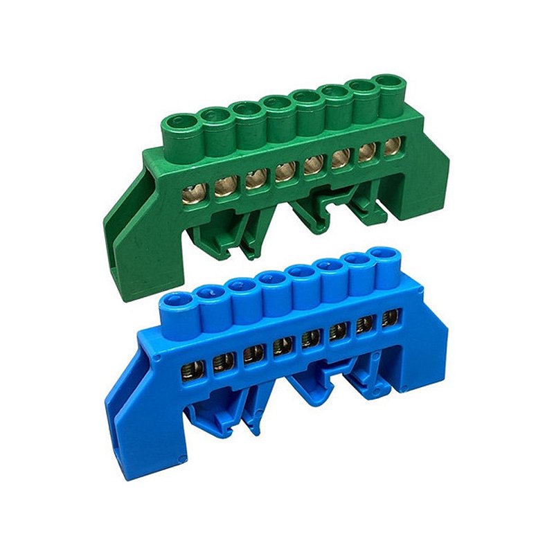 BARRAM. P/ DIN XP0609-8P TERRA  COM 8 BORNES- VERDE - JNG