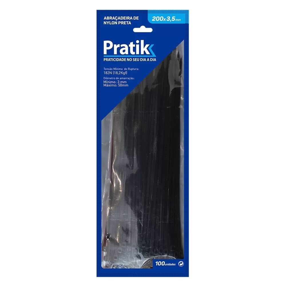 Abraçadeira de nylon, plástico 6,6, 450x7,6mm, cor branco, (pcte 50un)