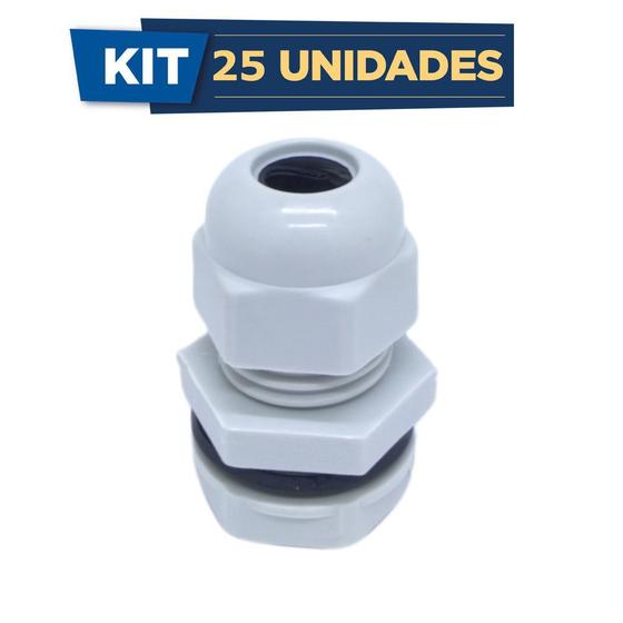 Prensa cabo, plástico, rosca BSP-G1/2", cor cinza, (1un) DECORLUX