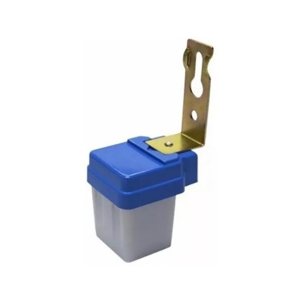 Fotocélula, plástico, c/ fio 100~240V 1200W, cor branco/azul, (cx 1un) DECORLUX